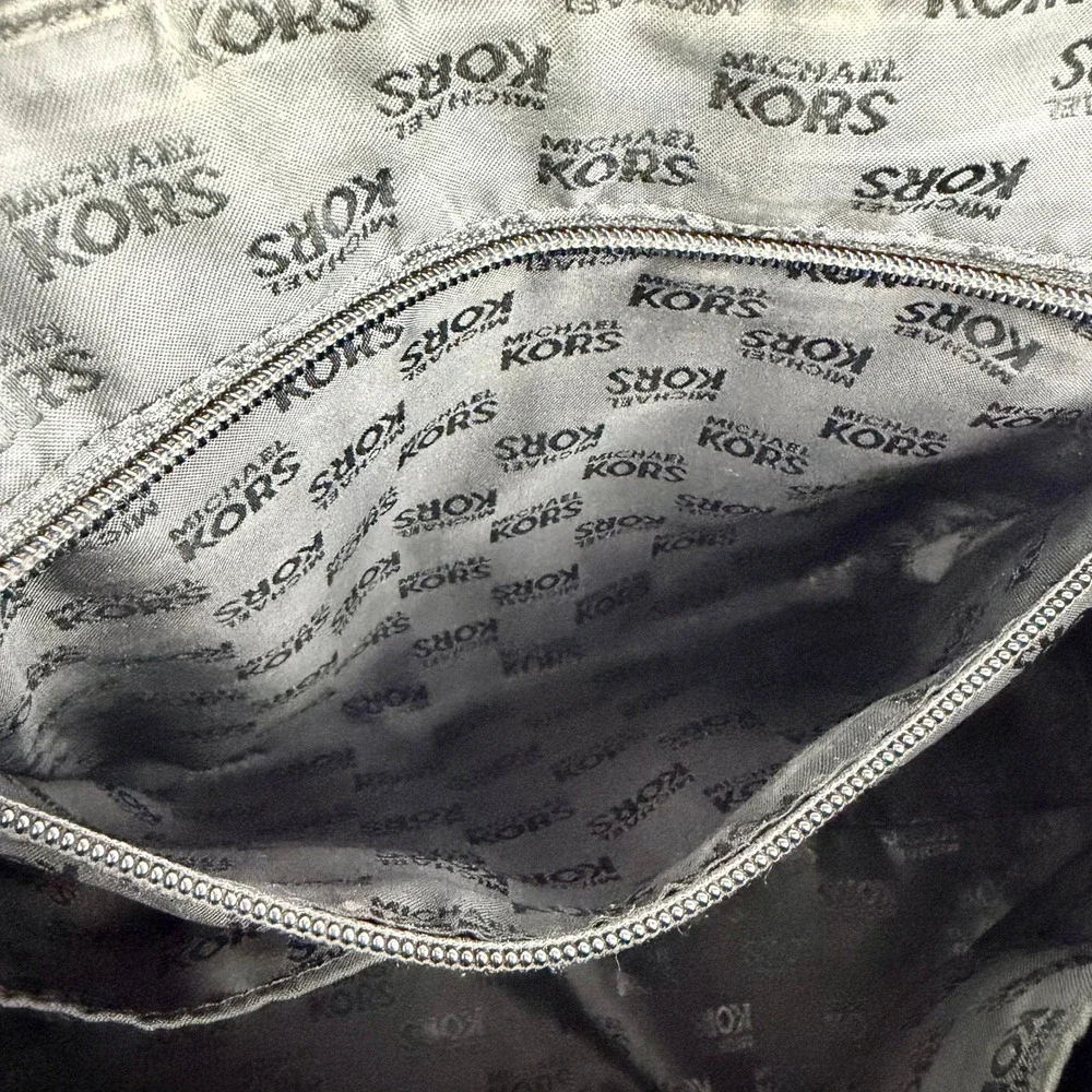 Michael Kors Ciara Satchel Black Saffiano Leather Silver Hardware Handbag